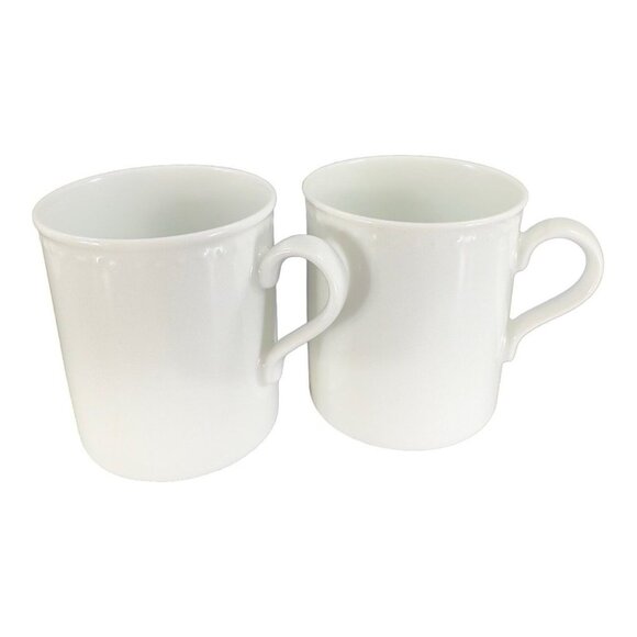 Crate & Barrel Staccato White Coffee Tea Mug Cup Kathleen Willis Japan Set 3 VTG - Picture 2 of 16